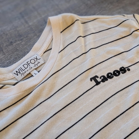Wildfox Couture TACOS oversized tee, size L - Picture 2 of 3